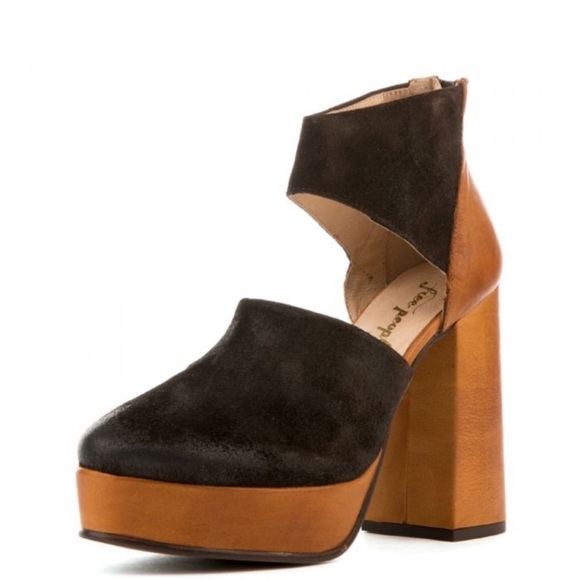 Free People Two-Tone Suede Platform Heels - Picture 2 of 14